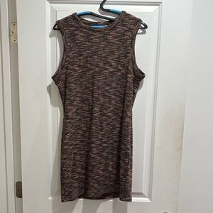 Large brown fitted tank dress